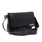 Bolsa Feminina Transversal Pequena De Couro Legítimo Preta