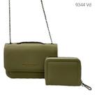 Bolsa Feminina Transversal Porta Celular Kit 2 pçs com Mini Carteira e Alça de Corrente 9344