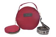 Bolsa feminina transversal redonda mais porta moeda