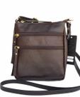 Bolsa feminina transversal shoulder couro roma 1450 marrom