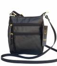Bolsa feminina transversal shoulder couro roma 1450 preta