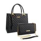 Bolsa Feminina Transversal Tote De Lado + Bolsa Carteira Kit