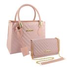 Bolsa Feminina Transversal Tote De Ombro + Bolsa Flap Kit