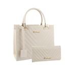 Bolsa Feminina Transversal Tote De Ombro + Carteira Kit