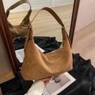 Bolsa Feminina Vintage de Camurça - Bolsa de Ombro Casual e Luxo