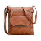 Bolsa Feminina Vintage de Material Sintético - Bolsa de Ombro com Aba Quadrada e Decoração de Metal