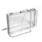 Bolsa feminina WJCD de acrílico transparente Box Clutch Crossbody Silver