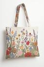 Bolsa Floral Aquarelada em Algodão Reciclado Leve Ecológica