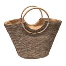 Bolsa Grande Alça Madeira Artesanal Cor:palha Escura