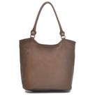 Bolsa Grande Feminina Couro Legítimo Alça de Ombro Sacola Fechamento Zíper Cor Caramelo