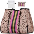 Bolsa Grande Multifuncional de Neopreno IBFUN para Playa Rosa Leopardo