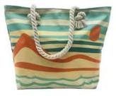 Bolsa Grande Para Praia E Piscina Em Tecido E Alça De Corda