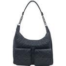 Bolsa Hobo Grande Scamboo Couro Preta 2025 - Preto Tamanho U