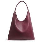 Bolsa Hobo HOXIS de material vegano macio para mulheres, vermelho escuro
