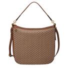 Bolsa Hobo Jolie de Couro Fossil Neutra 20x6x17cm
