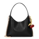 Bolsa Hobo JQWSVE de couro de cerejeira para mulheres, bolsa pequena 25,5 x 20 x 9 cm
