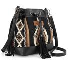 Bolsa Hobo Montana West Wrangler, tapeçaria asteca, material vegano