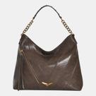 Bolsa Hobo Via Marte Grande Marrom Escuro Bolsa Hobo Via Marte Grande Marrom Escuro