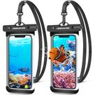 Bolsa impermeável para telefone UnbreakCable IPX8 7", pacote com 2 unidades, preta