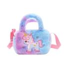 Bolsa Infantil de Unicórnio Arco-íris - Bolsa de Ombro em Pelúcia