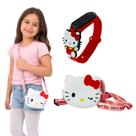 Bolsa infantil Hello Kitty De ombro + Relógio Infantil da personagem