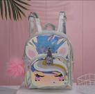 Bolsa infantil transparente com patch de arco-íris Bolsa infantil transparente com patch de arco-íris