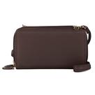 Bolsa Julia Buxton Pebble RFID com zíper duplo, organizadora marrom
