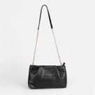 Bolsa Lady com Alça de Corrente em Couro Preto