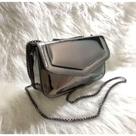 Bolsa Lancamento Mini Bag De Festa Metalizada Espelhada Porta Celular Porta Moeda Com Corrente