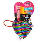 Bolsa Lantejoulas Coração com Gloss Labial MK100 - Polibrinq