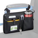 Bolsa lateral para cadeira de rodas JOYTUTUS atualizada com porta-copos preta