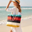 Bolsa Listrada Colorida Estilo Retrô em Algodão Reciclado Ecológica