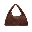 Bolsa Luiza Barcelos Feminina Marrom Café Tressê Camurça - Grande
