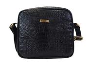 Bolsa Luzzara Transversal em Couro Natural 1545 Preto