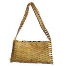 Bolsa Madeira Marfim Alça de Ombro Retangular 28cm