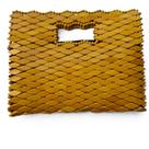 Bolsa Madeira Retangular Amarela Alça Embutida Pequena 26cm
