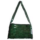 Bolsa Madeira Verde Alça de Ombro Retangular 28cm