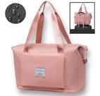 Bolsa Mala Multiuso Dobrável Impermeável Expansível Espaçosa Rosa