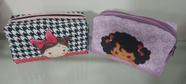 Bolsa maquiagem boneca xadrez
