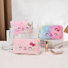 Bolsa Maquiagem Com Design De Gato Fofo Com Pompom