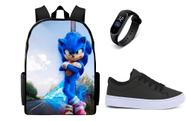 Bolsa Masculina Lançamento Top Mais Tenis Casual Juvenil E Relogio Led Digital