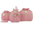 Bolsa maternidade 3 peças laço rosa