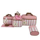 Bolsa maternidade 5 peças urso luxo rosa Bolsa maternidade 5 peças urso luxo rosa