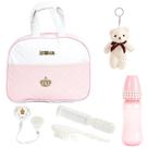 Bolsa Maternidade 6 Itens Bebê Rosa/Branco Feminino