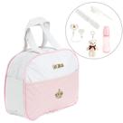 Bolsa Maternidade com 06 Acessórios Rosa Personalizada Mães