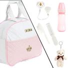Bolsa Maternidade Enxoval 06 Itens Rosa/Branca Bebê Reborn