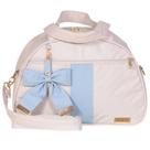 Bolsa Maternidade Laço Luxo Off White e Azul