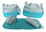 Bolsa Maternidade Multifuncional Bebê Menino Menina Trocador Azul