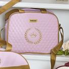 Bolsa Maternidade Puppi Coroa Rosa e Dourado P