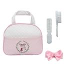 Bolsa Maternidade Rosa com Pentinho e Escovinha para Boneca Bebê Reborn